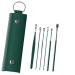 Household portable ear spoons 6-piece set coil spring ear picking tool ear picking set 6-piece set ear digging spoons female Green