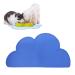 Silicone Dog Cat Bowl Mat, Waterproof Slip Resistant Silicone Pet Feeding Mat with High Lips, Cats and Dogs Food Placemat Tray, Raised Edges to Prevent Water Spills on Floors, Dishwasher Safe Royal Blue