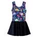 EQSJIU Long Sleeve Skirted Leotards for Girls Gymnastics Dance Dress Unicorn Mermaid Rainbow Skirts Skorts 4-5T 01 Bluedinosaur