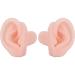 Ktrok 1 pair of silicone ear model flexible soft ear model with base for acupuncture ear picking practice for hospital display learning to wear hearing aids shop windows