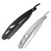 Lurrose 2st vintage razor holder Razor made of stainless steel clean razor black razor scissors for trimming the eyebrow tool man rustproof steel manual
