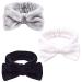 Queta 3 Pack Microfiber Bowtie Headbands for Women - Soft Makeup, Shower, Spa, Yoga Hair Bands in White, Gray, Black - Buy Online on GoSupps.com
