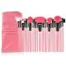 Professional Makeup Brush Set - 24 Piece Cosmetic Brushes Kit with Pink Folding PU Leather Bag for Flawless Application - Buy Online on GoSupps.com