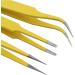 LUKEO 6PCS Stainless Steel Tweezers Set for Electronics & Phone Repair - Yellow Eyebrow/Eyelash Tool Kit - Buy Online on GoSupps.com