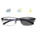 Dibako transition photochrome reading glasses progressive multifocal reading glasses unisex anti blue light reader black half frame glasses (size: +2.00)