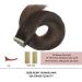 Hotlulana 24 Dark Brown Tape-In Hair Extensions - 100% Real Hair 40pcs Skin Weft Invisible & Natural Look - Buy Online on GoSupps.com