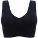Longtuohai Women s Seamless Push-Up Sports Bra | V-Neck Padded Bralette for Yoga & Fitness | Soft Sleep BH in Black - 4XL - Buy Online on GoSupps.com