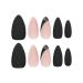 Shop Black Press-On Nails - Short Medium Almond Shaped French Tips with Gold Lines | 24 Pcs Acrylic Fake Nails for Women & Girls - Buy Online on GoSupps.com