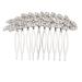 Lux Accessories Pave Crystal Leaf Branch Bridal Bride Bridesmaid Hair Comb