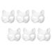 Magiclulu 6 pieces White Cat Masks Therian-Masks Pappmache Art Masks Animal Half Face-Crafts-Masks DIY LEERMAKS MASKERAMAKEN MARDI Gras Halloween Cosplay Party accessories
