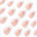 Foccna Nude Long French Coffin Fake Nails - 24 Glossy Press-on False Tips for Women and Girls - Buy Online on GoSupps.com