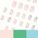 Diduikalor 24PCS Nude Short Press On Nails Square Glue On Nails | Colorful Flowers False Nails Full Cover Fake Nails | French Tip Stick On Nails For Women - Buy Online on GoSupps.com