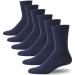 Forcool Non-Binding Cushion Crew Cotton Diabetic Socks for Men and Women  M/L/XL  3/6 Pairs 0126 Pairs-crew-navy Blue X-Large