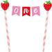 Morndew 2 Set Strawberry Sweet One/1st Cake Toppers Strawberry One Cake Banner for First Birthday Anniversary Baby Shower Wedding Party Decorations - Buy Online on GoSupps.com