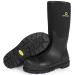 DRYCODE Rubber Work Boots for Men with Steel Shank, Waterproof Rubber Rain Boots, Durable Anti Slip Mud Boots for Gardening, Size 5-14 8 Women/7 Men Black