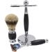 Buy Lefeda Men's Razor Brush Set - Stylish Silver Spitz-Dachhaar | Travel Brush Holder 10x16.5cm - Buy Online on GoSupps.com