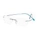 Rimless reading glasses super light titanium reading aid for women and men blue +2.0