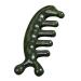 Beaupretty Jade-head skin massage device Kamm Guasha scrapes the scalp kamm gua-sha massage device for facial back and body stress dark green