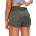 Women's Running Shorts with Zipper Pocket 3 Inch Quick-Dry Workout Athletic Gym Shorts for Women G-army Green Medium