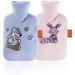 Fashy Hot Water Bottle for Children - Light Blue Fleece Cover 0.8L - Assorted Designs Safe & Cozy - Buy Online on GoSupps.com