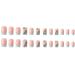Foccna 24pcs Pink Fake Nails - Medium Glossy Blue Square French Tip Press-On Nails for Women | Multicolor Artificial Manicure - Buy Online on GoSupps.com