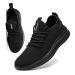 FUJEAK Men Running Shoes Men Casual Breathable Walking Shoes Sport Athletic Sneakers Gym Tennis Slip On Comfortable Lightweight Shoes 11 A Black