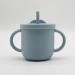 Silicone Baby Cup with Straw and Lid - Anti-Spill Pitchuka (Dusty Blue) - Buy Online on GoSupps.com