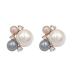 CLSSLVVBN 2 Pieces Hairpin Elegant Headdress Shiny Rhinestones Delicate Pearl Flower Buckle Hair Accessories for Wedding Flower Center 1