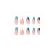 Justotry 24-Piece Rainbow Coffin Press-On Nails | Trendy Ballerina Artificial Nails for Women | Multi-Color French Tips - Buy Online on GoSupps.com