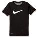 NIKE Boys' Dry Short Sleeve Swoosh Solid Tee Large Black/White