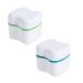 FOMIYES 2 Pcs Denture Bath Case Denture Cup Denture Case Box False Teeth Container Denture Holder Storage Soak Container Travel Denture Cup Retainer Cleaner Case with Strainer Picture 1
