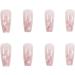 JUSTOTRY 24 Pcs Valentine's Day Pink Heart Press on Nails - Translucent Medium Ballerina False Nails for Women - Acrylic Coffin Nails with Glue for Nail Art - Buy Online on GoSupps.com