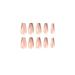 IMSOHOT Long Coffin Press on Nails French Nude Glitter False Nails - 24pcs - Buy Online on GoSupps.com