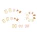 RikView Yellow Bear & Flower Short Fake Nails - Glossy Square Press on Nails for Women - Buy Online on GoSupps.com