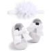 MACHSWON Baby Girls White Mary Jane First Walking Shoes with Bow-Knot and Headband | Anti-Slip Soft-Soled Princess Shoes for Infant Girls 3-6 Months - Buy Online on GoSupps.com