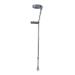 Lightweight Portable Gray Forearm Crutch with Comfortable Wavy Grip Comfortable Walking Aids Adjustable Heights in Leg and Armrest Single