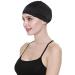 Wig Cap-100% Mulberry Silk Breathable Soft for Bald Head Available All The Year Black Silk