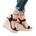 Rvidbe Sandals for Women Casual Summer, Women's Sandals Platform Sandals Wedge Ankle Strap Open Toe Sandals Casual Shoes Black 8