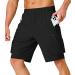 S Spowind Men's Hiking Cargo Shorts Quick Dry Lightweight Summer Travel Shorts with Zipper Pockets for Camping Fishing Golf Black 3X-Large