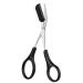 QUUPY Precision Trimmer Eyebrow Shear Scissors Beauty Eyebrow Scissors Stainless Steel Trimming Scissors Tool with Comb and Non Slip Finger Grips Black