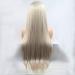 SUNNYBLUEE Platinum Straight Synthetic Lace Front Wig Heat-resistant Fiber Natural Hairline White Lady Wig 20 inch lace front