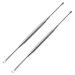 Luxxii 2 Pack - Stainless Steel Ear Spoon Portable Double-Ended Ear Pick Earwax Cleaning Tools Removal Ear Cleaner Spoon Spiral Ear Clean Tool