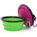 Slson 2 Pack Foldable Travel Dog Bowl - Safe & Portable Pet Bowl with Carabiners | Perfect for Cats & Dogs - 350ml - Purple & Green - Buy Online on GoSupps.com