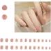 24 Pieces Charming Short Ballet Wearable Fake Nail Press Square Head Full Cover Removable Fake Nail Art Decor (Color : Style 18) - Buy Online on GoSupps.com