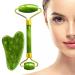 Aruiteng Jade Roller and Gua Sha Massager Tools Face Roller Face Massager Jade Stone Facial Roller for Eye Puffiness Skin Tightening Rejuvenation of The Face and Neck