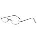 KoKoBin Reading Glasses Half Moon Half Frame Metal Frame Spring Hinges Slim Men and Women Reading Aid Black 1.5 Diopters