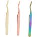 Buy 2PCS Steel False Eyelash Tweezers & Eyebrow Clip | Curved Tip Lash Extension Tools | Miss Eyelash Curler Red - Buy Online on GoSupps.com