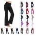 Attine Women's Wide Leg Yoga Pants Bootcut High Waist Sweatpants Workout Casual Flare Leggings Stretch Pants with Pockets A02-black X-Large