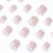 Sethexy Minimal French Short Square False Nails Collection - Nude Pink Glossy Fake Nails 24Pcs Full Cover Acrylic Stick on Nails - For Women and Girls - Buy Online on GoSupps.com