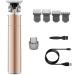 Pro Hair Clipper T-Shaped Profile Skeleton Heavy-Duty Percussion Cordless Trimmer Men's 0mm Bald Hair Clipper Complete Hair Clipper(Gold)